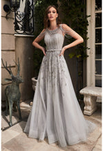 Load image into Gallery viewer, Beaded Silver Gown B710
