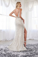 Load image into Gallery viewer, Silver Sequin Gown CDS359
