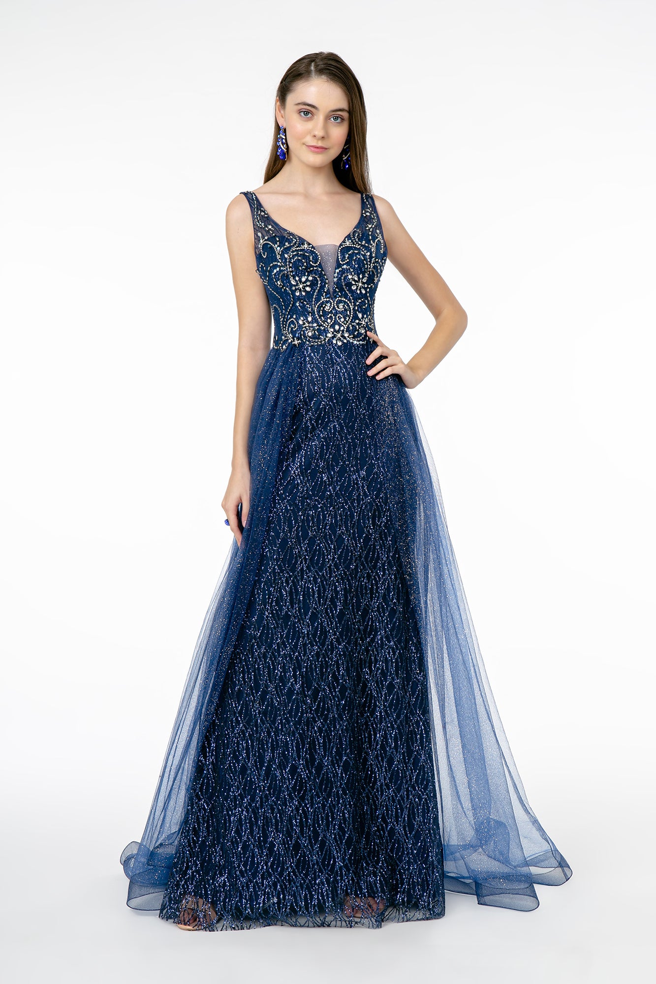 Elizabeth K Evening Dress GL1840 Small / Navy