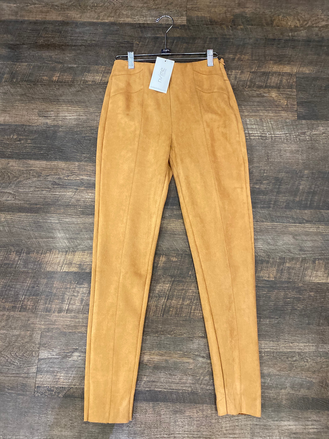 Camel Faux Suede Leggings