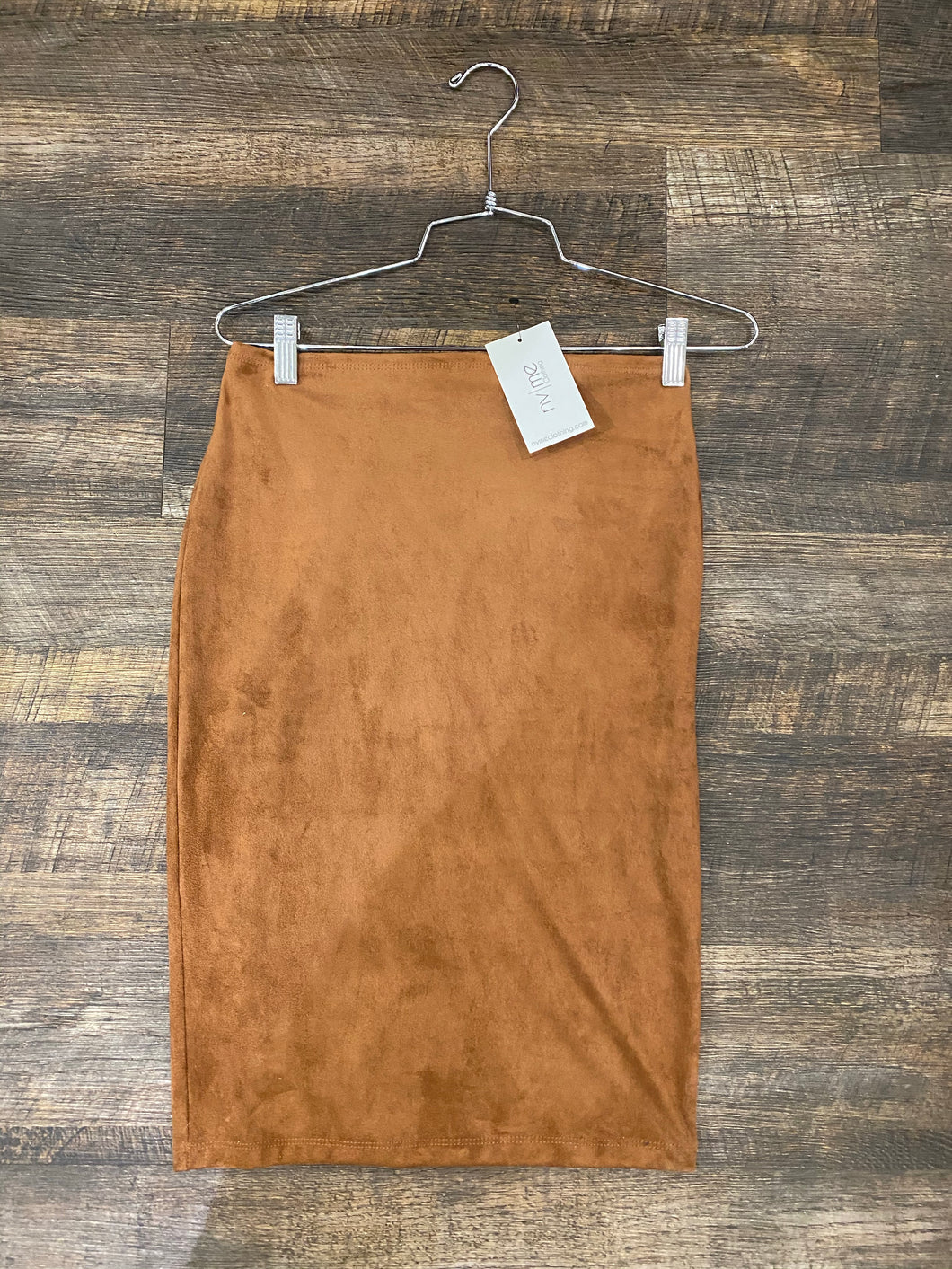 Camel Faux Suede Skirt