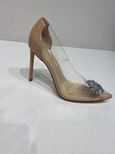 Load image into Gallery viewer, Amber Rhinestone Buckle Pumps - Clear Nude
