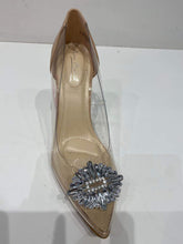 Load image into Gallery viewer, Amber Rhinestone Buckle Pumps - Clear Nude
