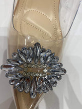 Load image into Gallery viewer, Amber Rhinestone Buckle Pumps - Clear Silver
